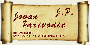 Jovan Parivodić vizit kartica